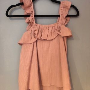 Cute Pink Ruffled Tank Top